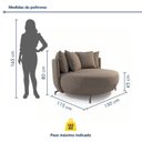 Ver imagem 4 de Poltrona Redonda Decorativa 2 Lugares com Almofadas 150cm Soho