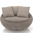 Ver imagem 3 de Kit 02 Poltronas Giratórias para Sala de Estar Kira M03 Bouclê Bege Escuro - Lyam Decor