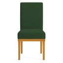 Ver imagem 3 de Kit 2 Cadeiras de Jantar Brisa Veludo Verde Base de Madeira - Pallazio