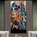 Ver imagem 2 de Conjunto de 3 Telas Quadro Decorativo India Apache