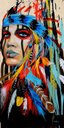 Ver imagem 3 de Conjunto de 3 Telas Quadro Decorativo India Apache