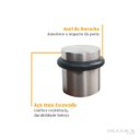 Ver imagem 4 de Batedor Amortecedor de Porta Inox Padrão Hotel 3cm Kit com 2