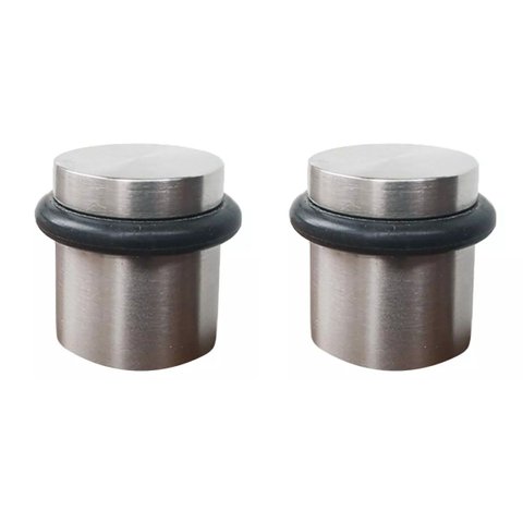 Batedor Amortecedor de Porta Inox Padrão Hotel 3cm Kit com 2