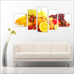 Quadro Decorativo Frutas Cozinha Restaurantes Com 5 Peças 05 - 4