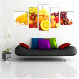 Quadro Decorativo Frutas Cozinha Restaurantes Com 5 Peças 05 - 2