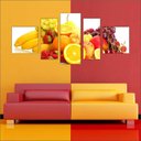 Ver imagem 1 de Quadro Decorativo Frutas Cozinha Restaurantes Com 5 Peças 05