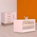 Ver imagem 1 de Conjunto Berço Mini Cama e Cômoda Sapateira Slim Rosa