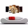 Quadro Leão Decorativo Canvas 5 peças 114x65 - 5