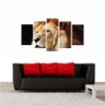 Quadro Leão Decorativo Canvas 5 peças 114x65 - 4