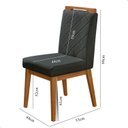 Ver imagem 7 de Kit 8 Cadeira de Jantar Estofada Luna Linho Cinza Escuro Base Madeira Castanho - Arkell
