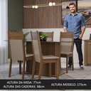 Ver imagem 5 de Conjunto Sala de Jantar Mesa Tampo de Vidro 4 Cadeiras Rustic/crema/sintético Bege Savana Madesa