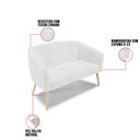 Ver imagem 5 de Kit 01 Namoradeira 02 Lugares e 01 Poltrona Stella Corano Pés Palito Natural - D’Rossi - Branco