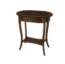 Ver imagem 1 de Mesa de Cabeceira com Detalhe em Flor e Gaveta – Acabamento Imbuia Elegante