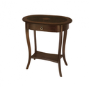 Ver imagem 1 de Mesa de Cabeceira com Detalhe em Flor e Gaveta – Acabamento Imbuia Elegante