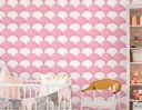 Ver imagem 2 de Papel de Parede Infantil - Escamas Rosa e Branco Arte Destaque 3,50 Metros
