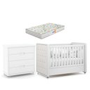 Ver imagem 1 de Berço Americano com Capitonê New Boucle e Cômoda Gaveteiro Infantil Tutto New Branco Acetinado e Col