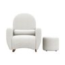 Poltrona Amamentação de Balanço com Puff Lara Estrutura Reforçada Design Orgânico Chenille Off White - 3