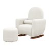 Poltrona Amamentação de Balanço com Puff Lara Estrutura Reforçada Design Orgânico Chenille Off White - 2