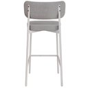 Ver imagem 6 de Kit 06 Banquetas Alta Bar Cozinha Sala de Jantar Aço Branco Kaira C01 Linho Cinza Courino Whisky -