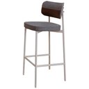 Ver imagem 7 de Kit 06 Banquetas Alta Bar Cozinha Sala de Jantar Aço Branco Kaira C01 Linho Cinza Courino Whisky -