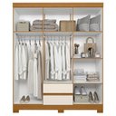 Ver imagem 4 de Guarda Roupa Solteiro Olímpia 6 Portas 2 Gavetas Cinamomo/off White - Móveis Albatroz