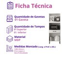 Ver imagem 7 de Armário de Cozinha Multiuso 4 Portas com Espaço Micro-Ondas Cinamomo/Off White Acetinado