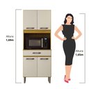 Ver imagem 5 de Armário de Cozinha Multiuso 4 Portas com Espaço Micro-Ondas Cinamomo/Off White Acetinado