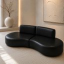 Ver imagem 4 de Sofá 200cm Luxo Sala Virginia 2 Lugares Corino Modena: Preto