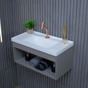 Ver imagem 3 de Gabinete Armário para Banheiro 60cm Mdf com Cuba - Zoff Gianduia