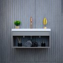 Ver imagem 1 de Gabinete Armário para Banheiro 60cm Mdf com Cuba - Zoff Gianduia