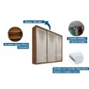 Ver imagem 3 de Guarda Roupa Casal 3 Portas de Correr e 8 Gavetas Arezzo Plus Freijo Cumaru C/ Fendi - Novo