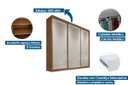Ver imagem 3 de Guarda Roupa Casal 3 Portas de Correr e 8 Gavetas Arezzo Plus Freijo Cumaru C/ Fendi - Novo