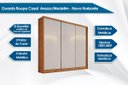 Ver imagem 2 de Guarda Roupa Casal 3 Portas de Correr e 8 Gavetas Arezzo Plus Freijo Cumaru C/ Fendi - Novo
