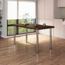 Ver imagem 1 de Mesa de Jantar Retangular 6 Lugares Tampo em MDP Marrom/Nogueira