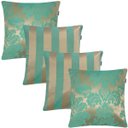 Ver imagem 2 de Capa de Almofada em Jacquard Tiffany com Dourado Listrado 45x45cm