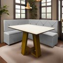 Ver imagem 1 de Canto Alemão 4 Lugares para Lanchonete 1,25x1,60m Cinza Claro Sofa Store