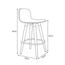 Ver imagem 6 de Kit 3 Banquetas Baixa Linea Aço Champanhe Assento Preto