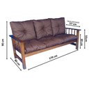 Ver imagem 5 de Conjunto Cancún Sofá 3 Lugares e Poltronas de Madeira Estofado Marrom