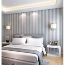 Ver imagem 1 de Papel de Parede Adesivo Listras Cinza e Branco Vertical 3m