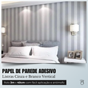 Ver imagem 2 de Papel de Parede Adesivo Listras Cinza e Branco Vertical 3m