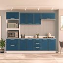 Ver imagem 1 de Armário de Cozinha Modulada Completa 5 Peças 270cm com Tampo 100% Mdf Amara Politorno Móveis
