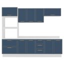 Ver imagem 4 de Armário de Cozinha Modulada Completa 5 Peças 270cm com Tampo 100% Mdf Amara Politorno Móveis
