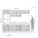 Ver imagem 2 de Armário de Cozinha Modulada Completa 5 Peças 270cm com Tampo 100% Mdf Amara Politorno Móveis