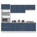 Ver imagem 3 de Armário de Cozinha Modulada Completa 5 Peças 270cm com Tampo 100% Mdf Amara Politorno Móveis