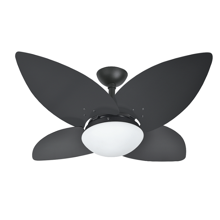 Ventilador de Teto Infinity Lótus Preto 4 Pás Pretas 110 V 1025 Lótus 4P