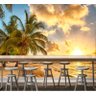 Papel De Parede Paisagem Praia Coqueiro Sol Mar GG439 - 2