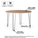 Ver imagem 2 de Mesa de Jantar Redonda 6 Lugares 120cm Base de Ferro Hairpin Jade - Straub Web