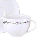 Ver imagem 4 de Jogo 12 Xícaras e Pires Porcelana 250ml Lilla Tramontina Branco Chá Café Restaurante