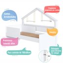 Ver imagem 4 de Cama Infantil com Proteção Lateral 106cm x 200,3cm Moldura Casinha com Livreiro Cor:Branco