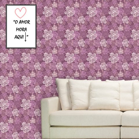 Papel de Parede Lavável Clássico Arabesco Violeta